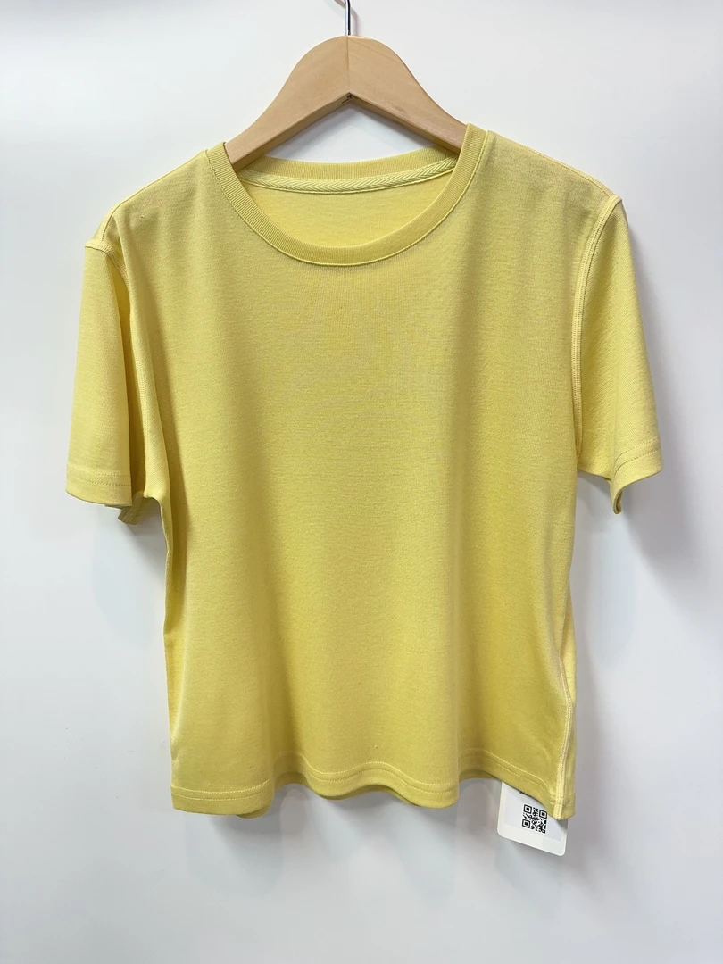 25SS女款夏季新款草木染色基础短袖T恤【GZ908】黄色
