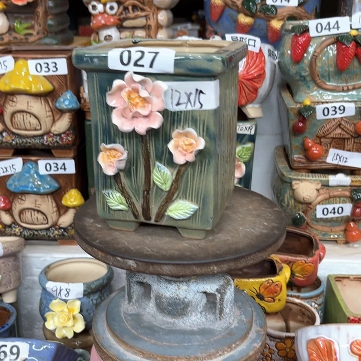 紫砂花盆粗陶材质多肉花盆