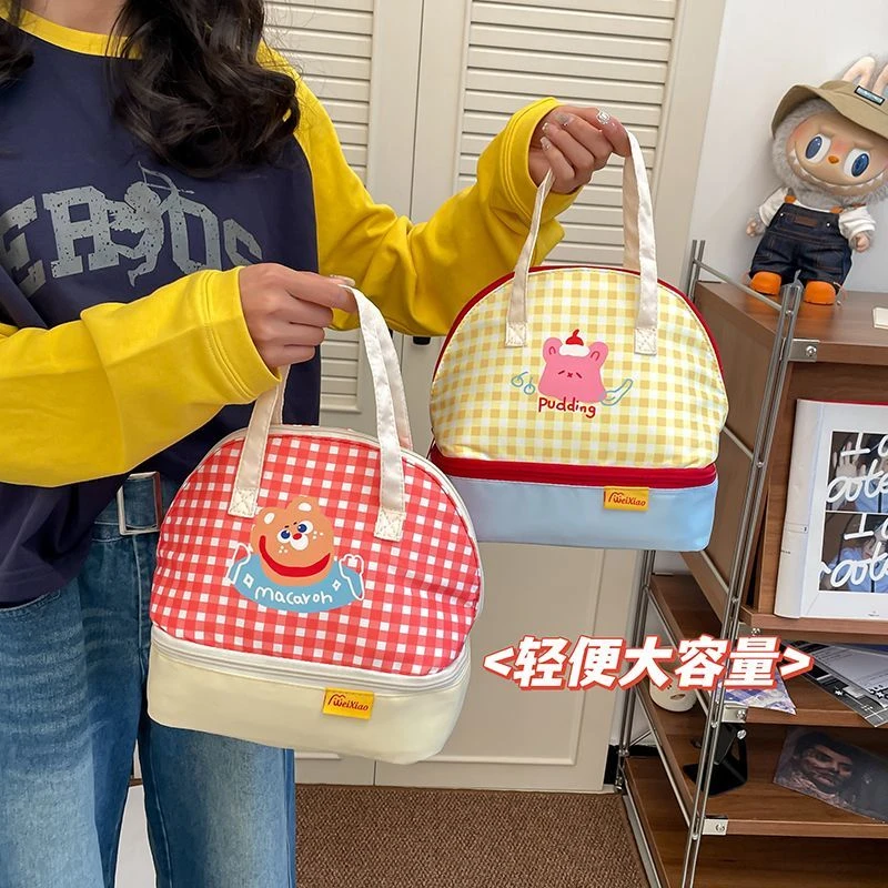 饭盒手提袋子高颜值上班族洋气提饭包早餐保温餐盒便当袋加厚铝箔