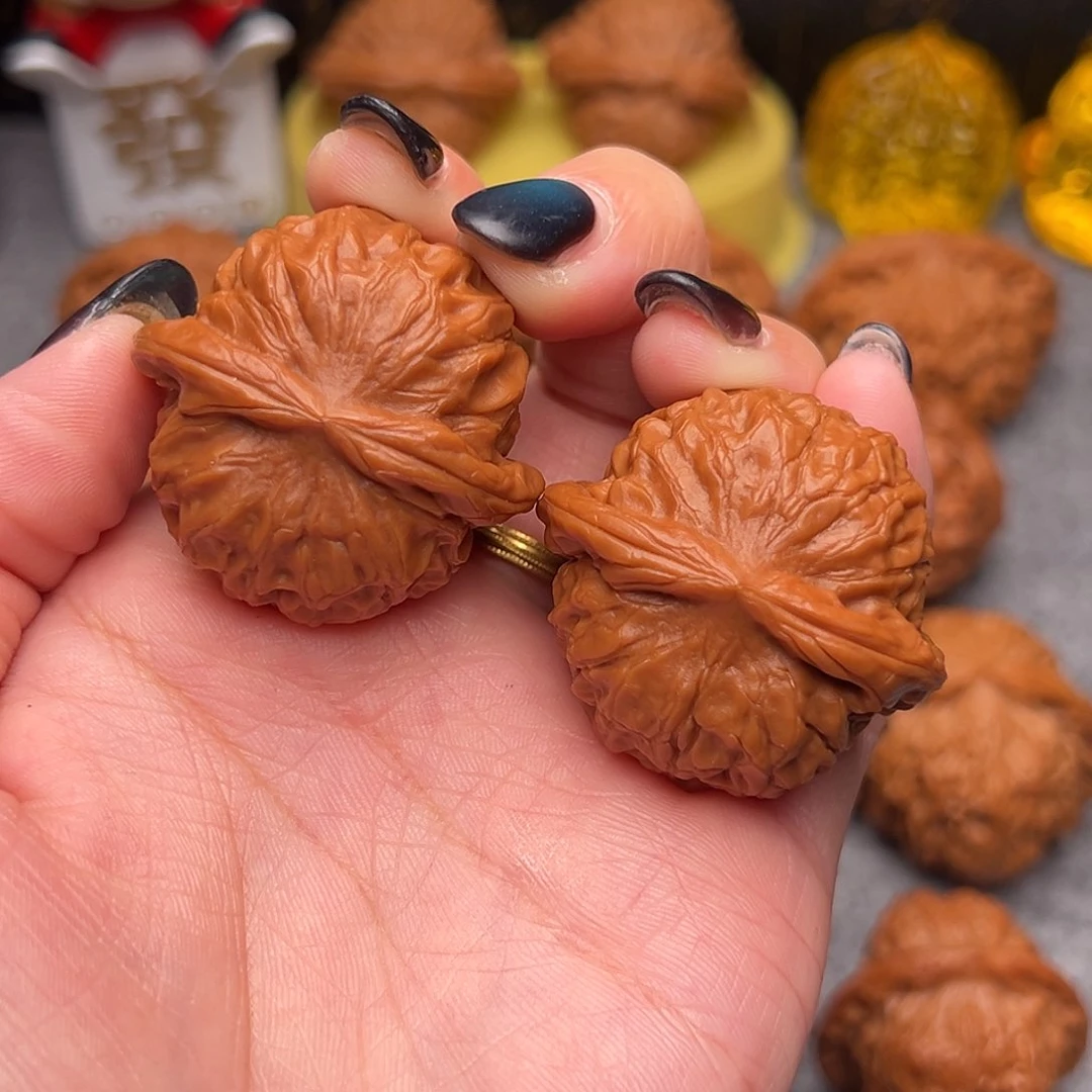 把件文玩核桃毕业精品精配野生石门38全品绝配