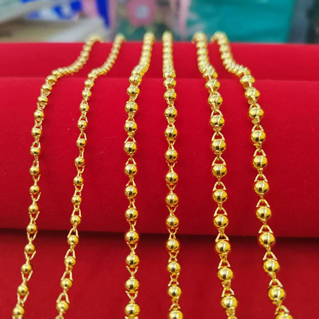 足金光珠项链 假一赔十多样性发货发其一国检证书有费用 理性下单