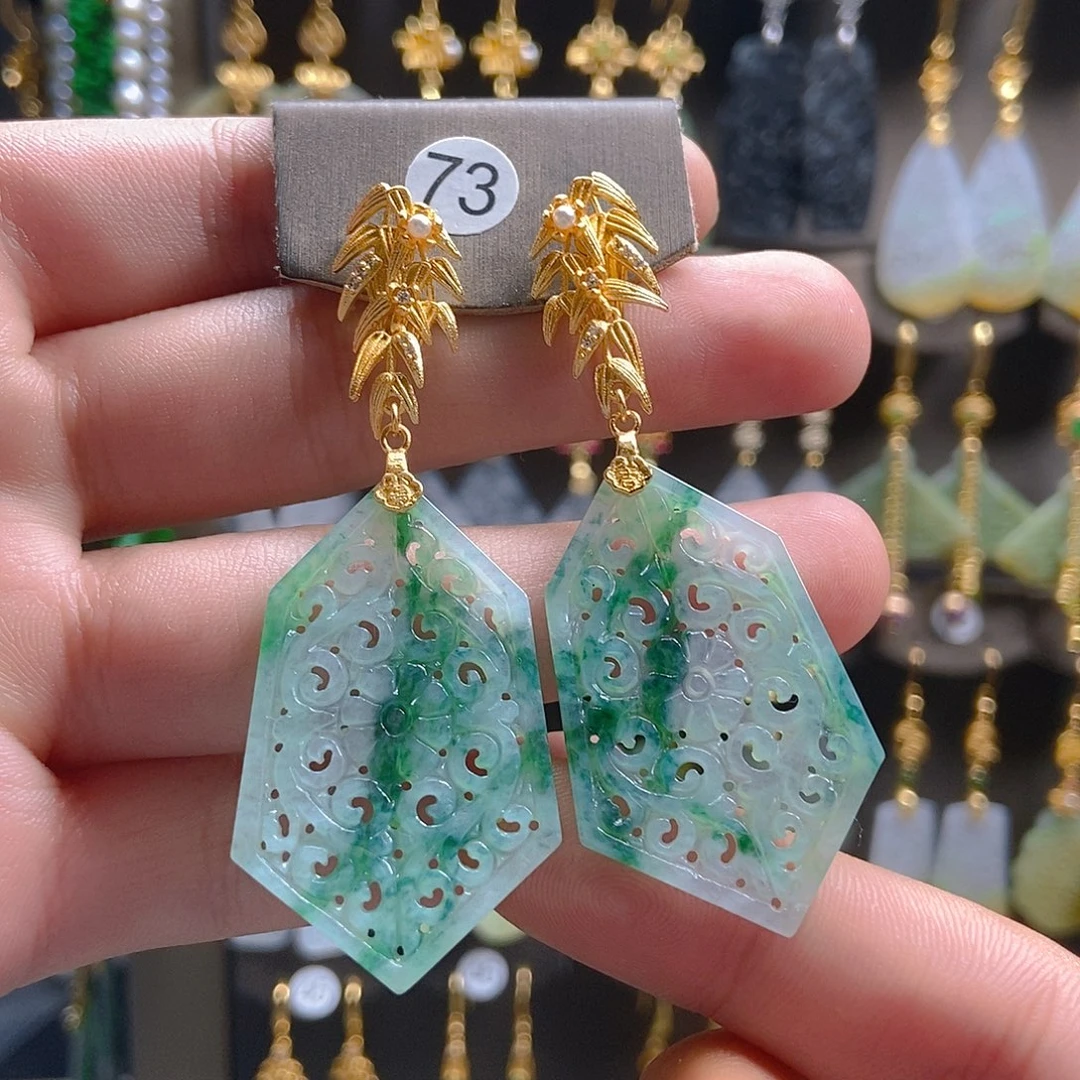 翡翠未镶嵌耳饰翡翠