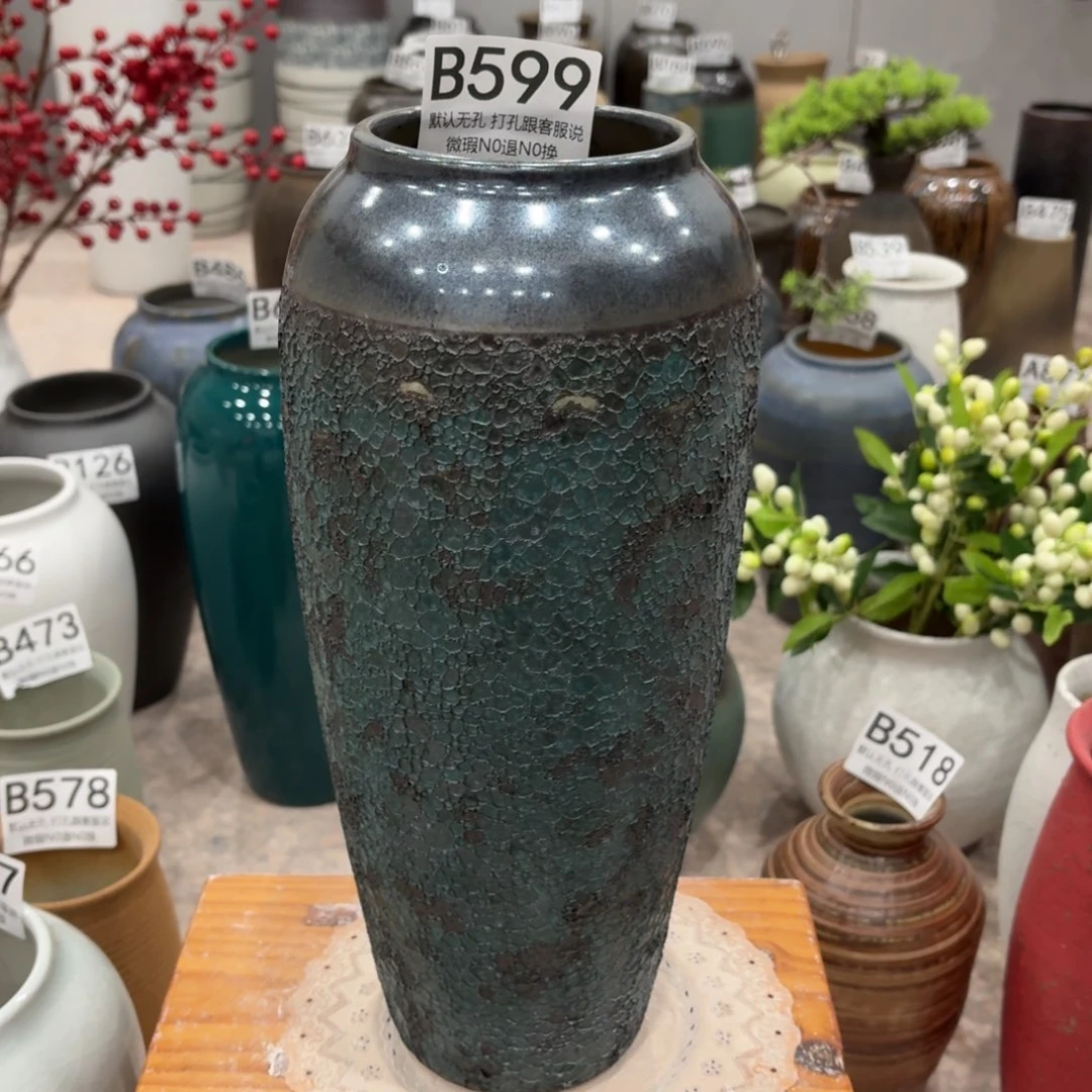 摆件叶*瑕疵599 景德镇陶瓷花瓶高34口9