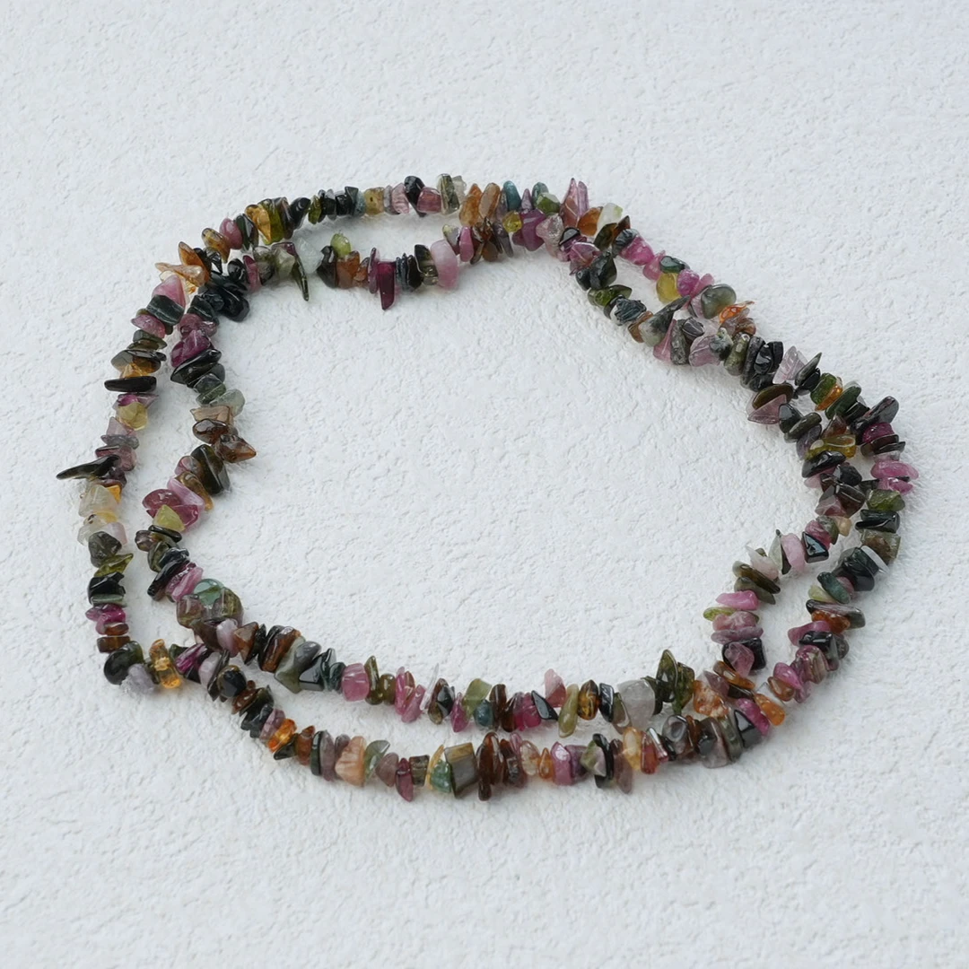 天然碧玺小碎石项链