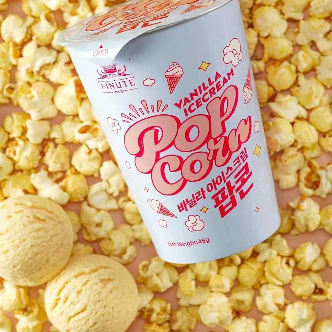 趣莱福香草冰淇淋味球形爆米花45g桶装休闲零食