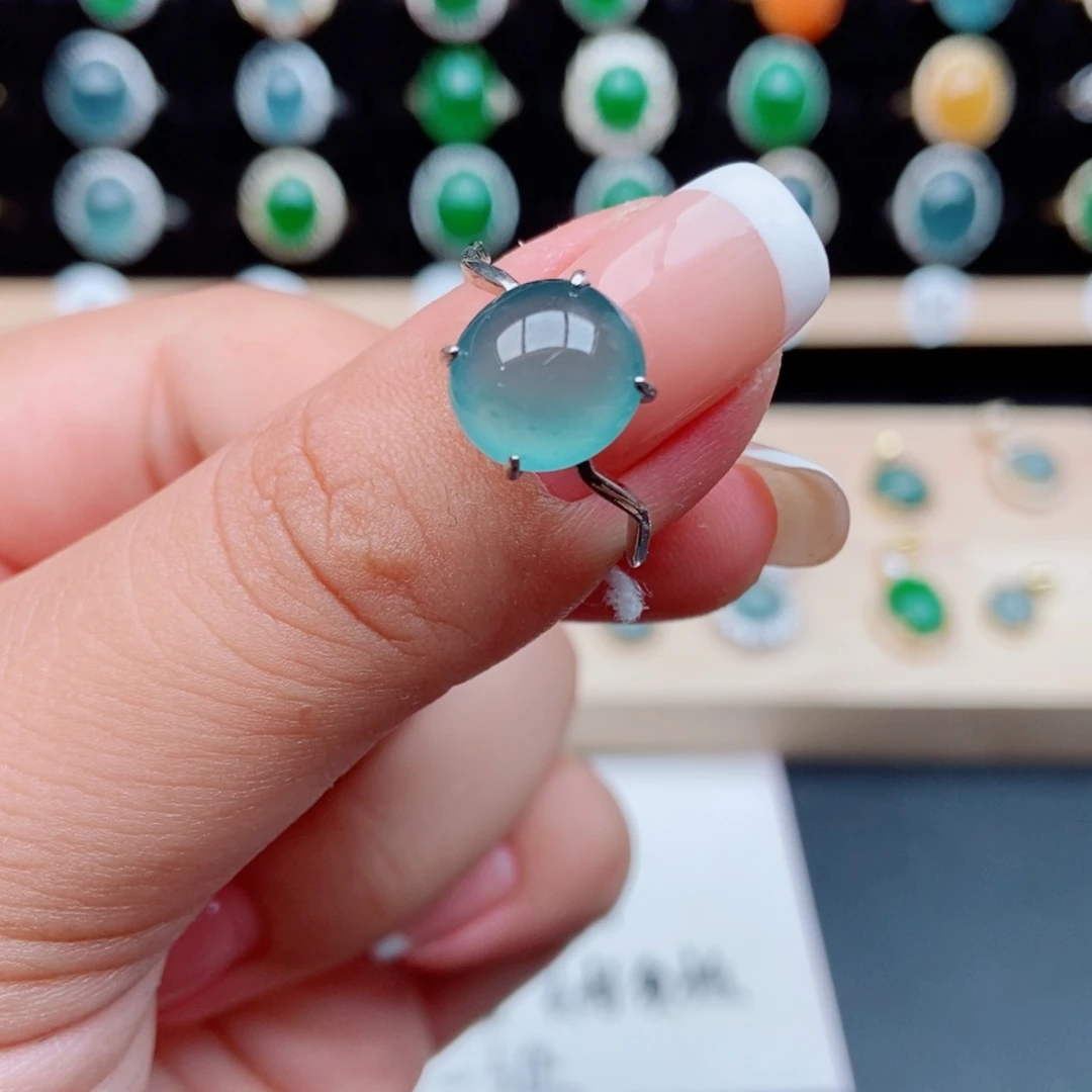 翡翠银S925镶嵌戒指22