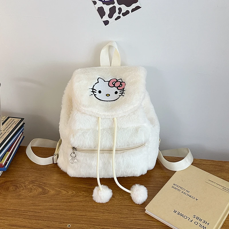 韩式抽带刺绣扣式双根包盖ins双肩包冬季学生秋冬时尚百搭学院风