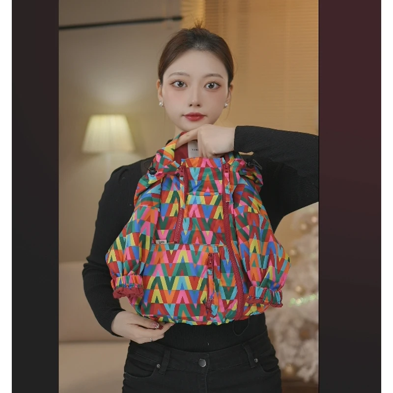 【现货】2025新款春季儿童韩版潮流时尚洋气休闲彩虹百搭外套22250