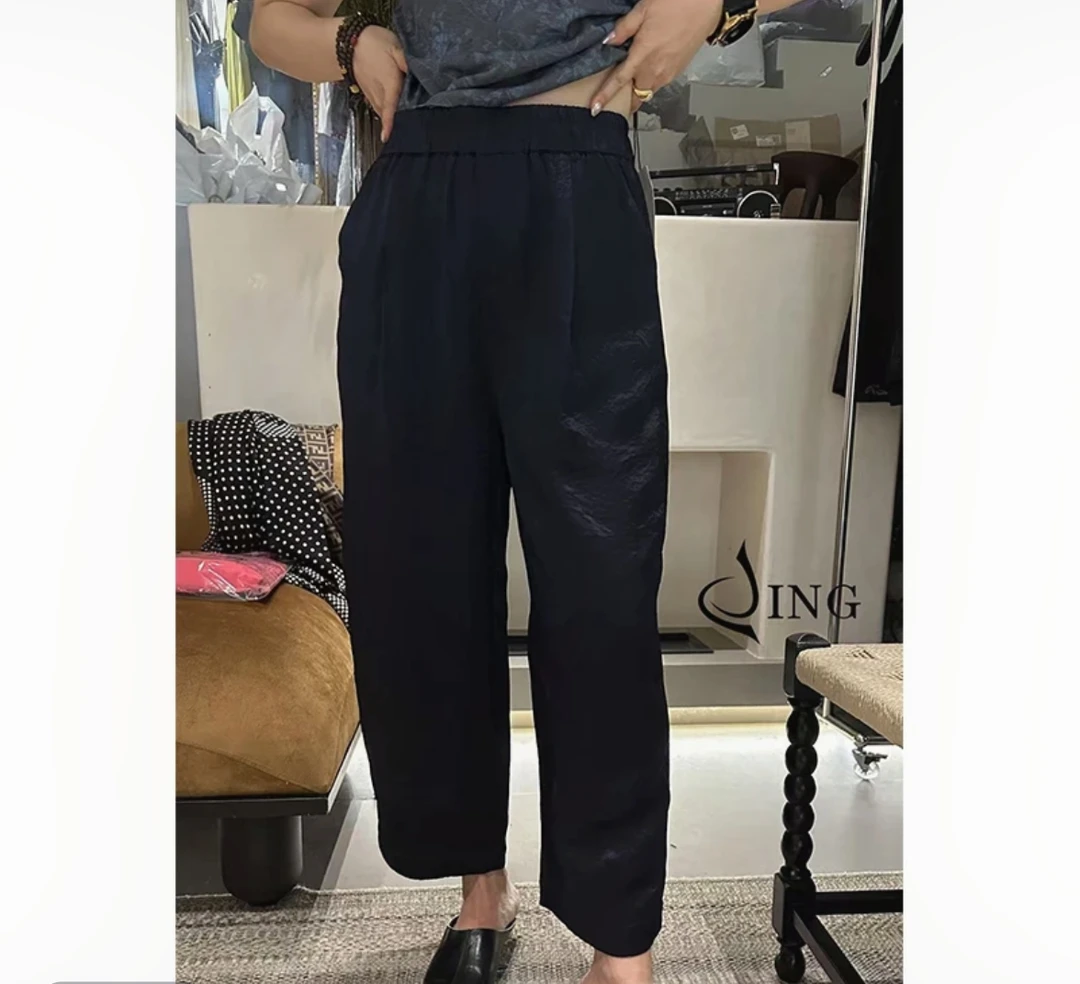 《紫气东来上瘾裤》夏季72762休闲裤宽松显瘦百搭女裤薄款直筒裤