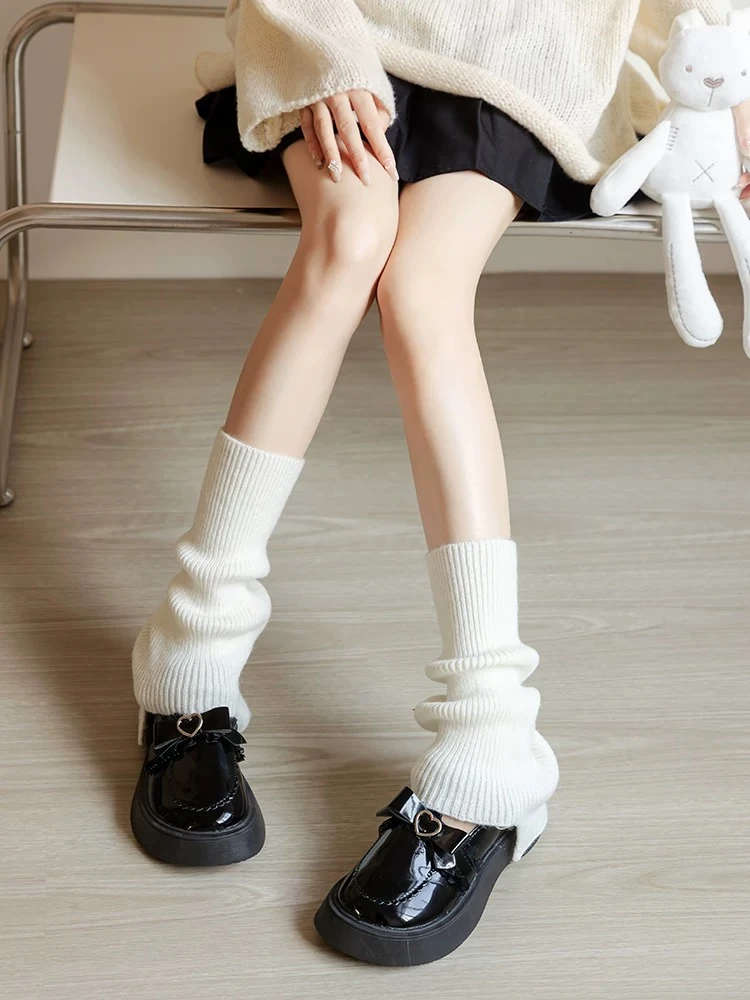 针织缺口袜套堆堆袜潮流辣妹日系学院风jk阔腿喇叭腿套长筒袜保暖