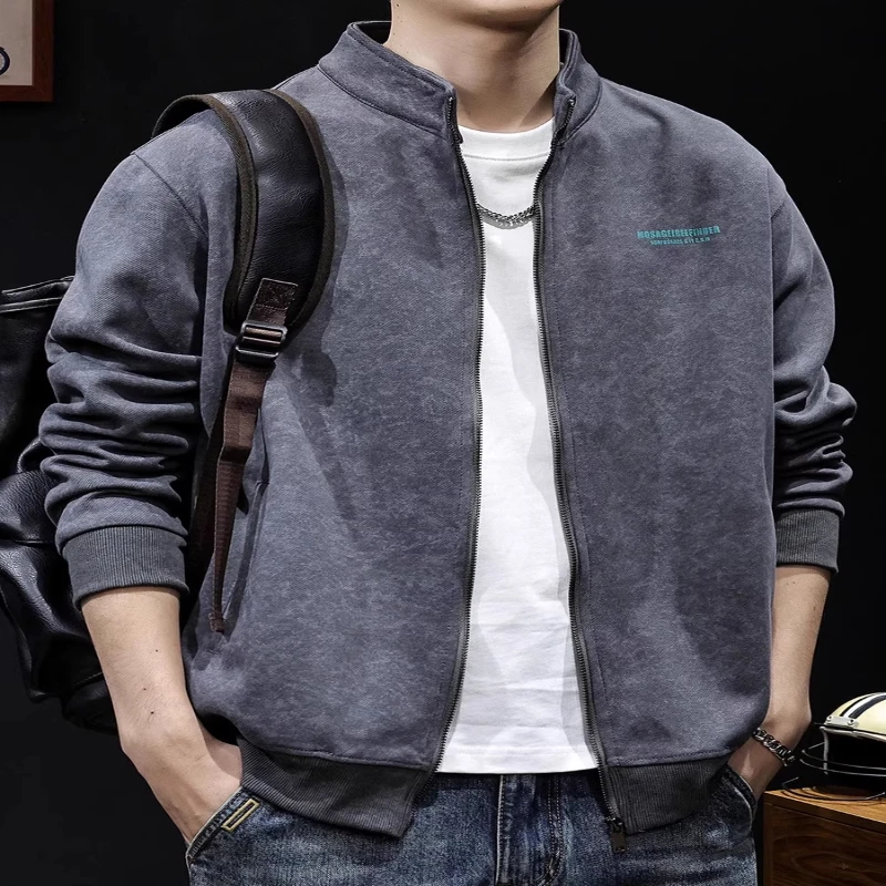 仓石一树开衫立领卫衣男2025新款春秋款潮牌男装大码男士外套夹克