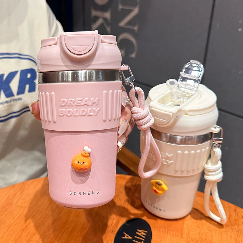 满景高颜值保温杯女士可爱简约带盖316不锈钢咖啡杯办公室水杯子