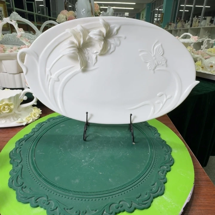 百合花大号鱼盘餐盘水果蛋糕