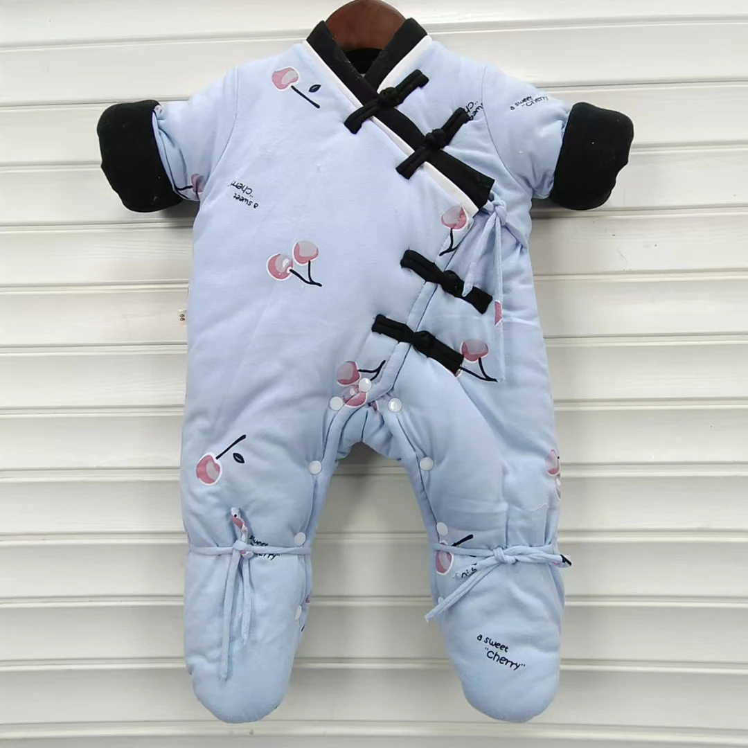 加厚宝宝棉花衣手工棉花衣一件过冬保暖冬季棉衣连体