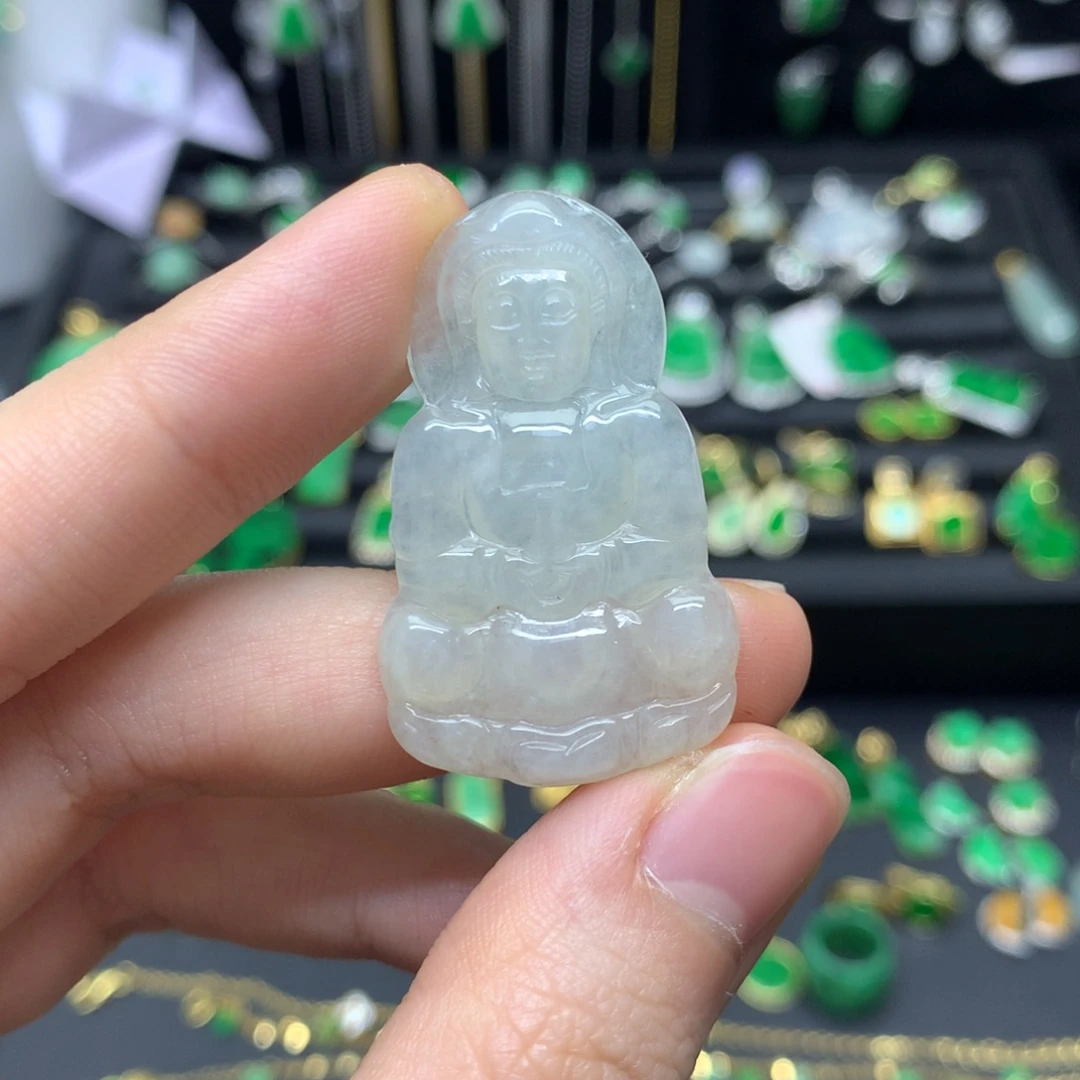翡翠未镶嵌吊坠(不含链)有纹裂