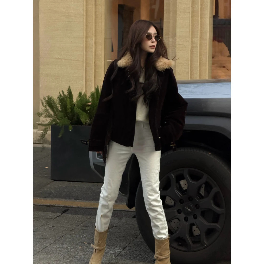 【YANG】新款复古植绒牛仔外套带毛领鹅绒服YY-752