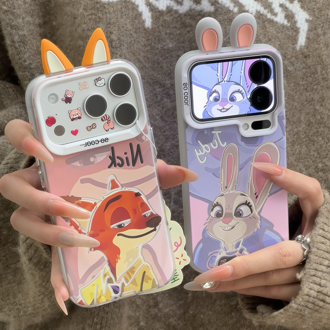 欧克里里情侣朱迪尼克耳朵适用苹果17/16手机壳华为vivoppo小米17