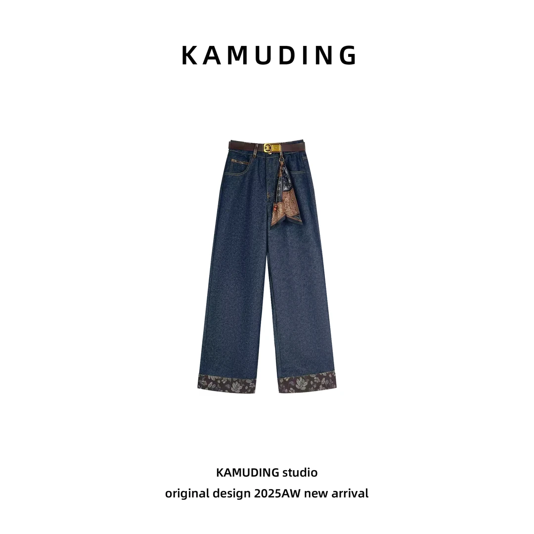 KAMUDING2025新款Y32潮流设计师百搭直筒阔腿裤25228