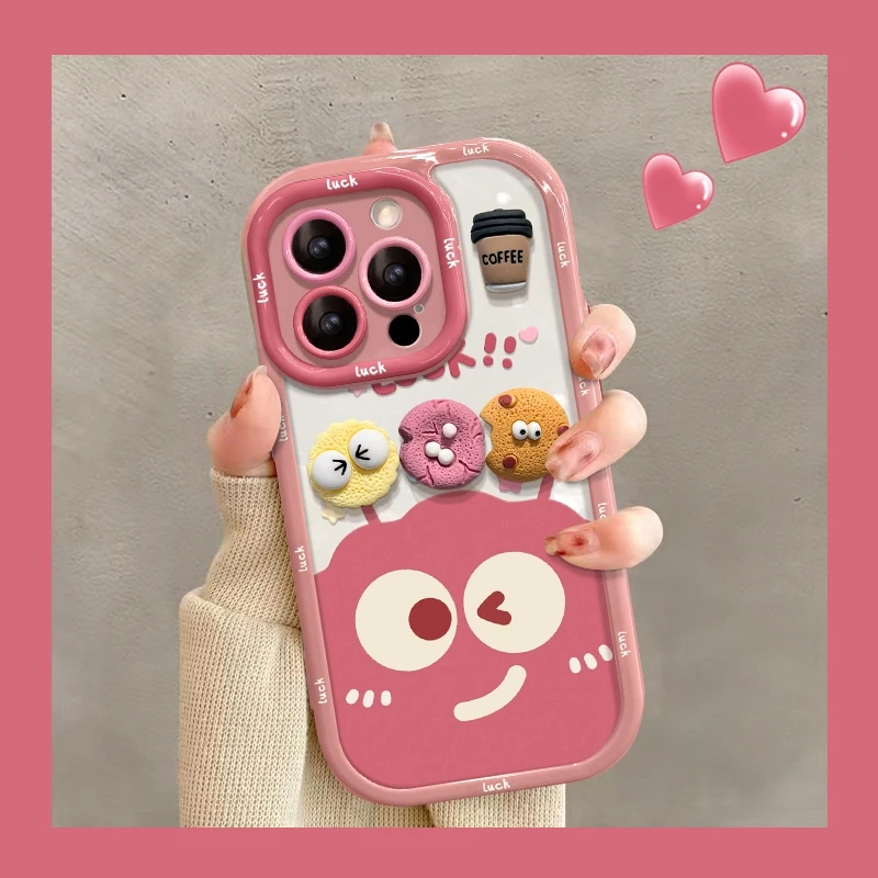 煤球公仔适用苹果15华为vivo/oppo小米iPhone16防摔奶油手机壳