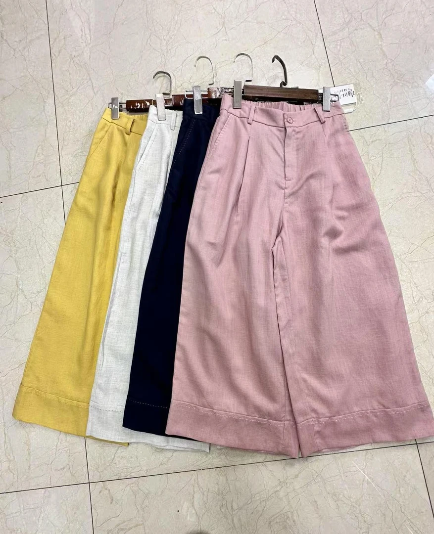 8162【莱赛尔+亚麻】八分甩裤长85-88cm