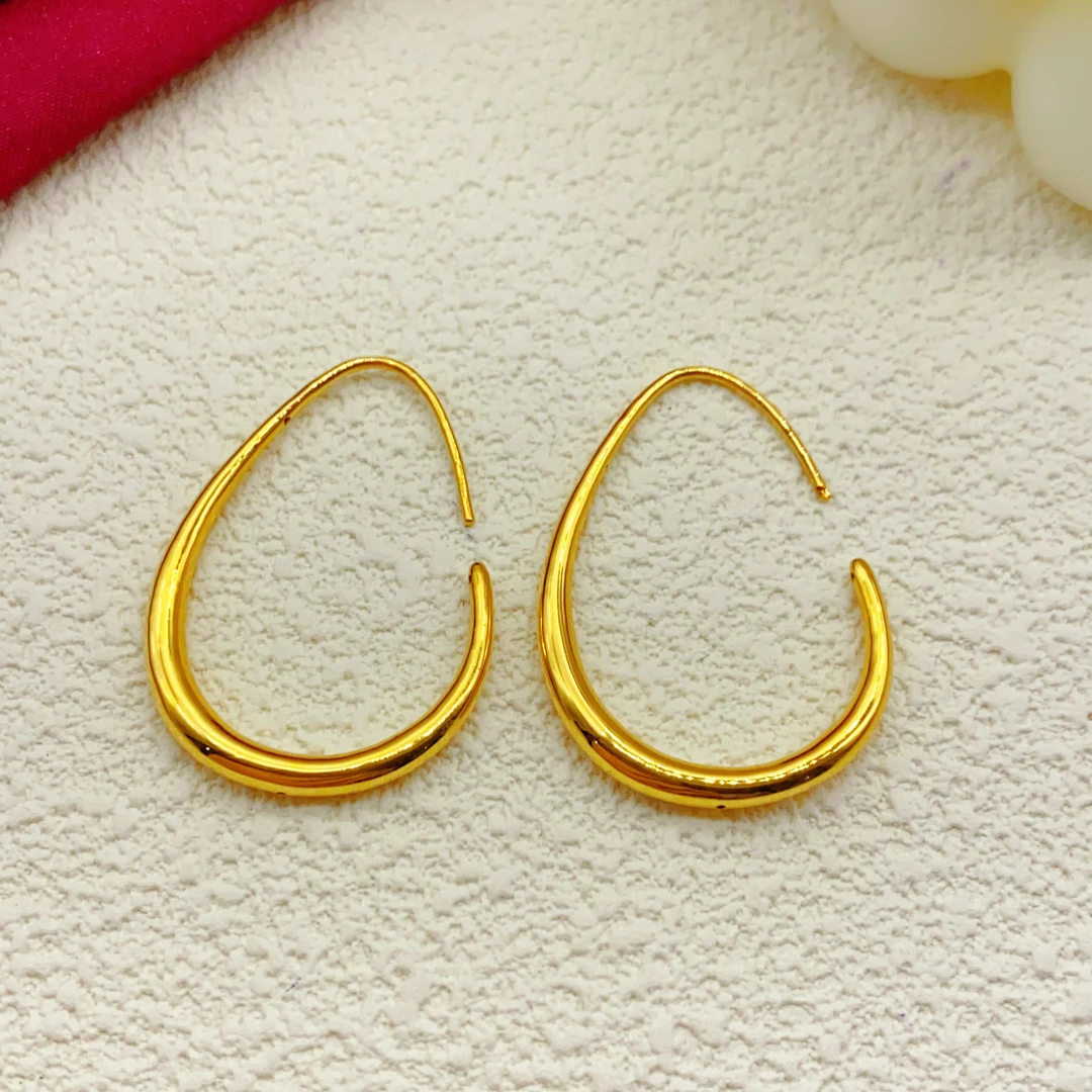 【木韵阁】足金999黄金5D几何耳钩黄金时尚百搭耳钩 2.61