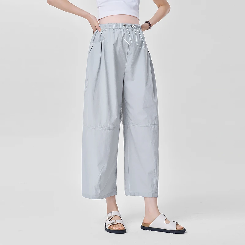 MASANON孕妇裤春夏夏季外穿新款不勒肚子九分阔腿裤子夏装小个子