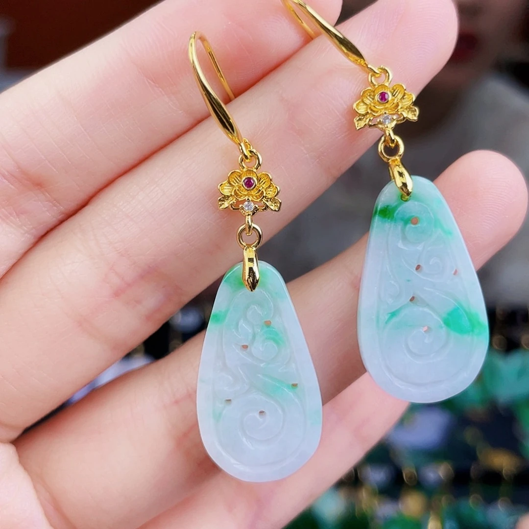 翡翠未镶嵌耳饰饰品