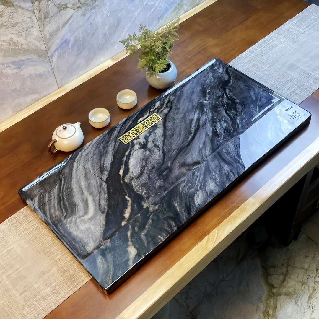 丝绸之路（80*40）天然奢石茶盘 （2280优惠联系客服）