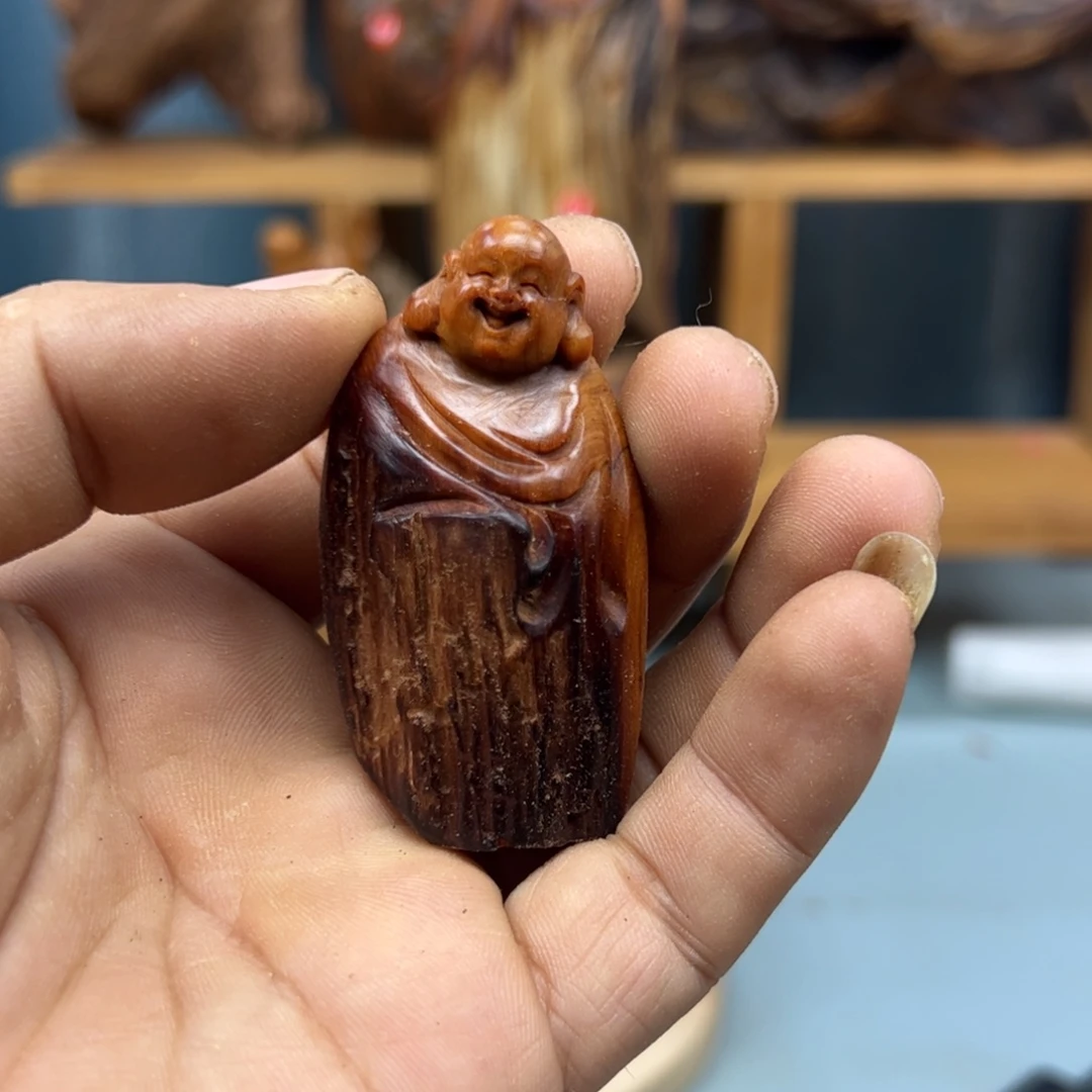 不***想木崖柏木摆件手把件