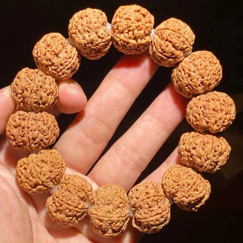 尼泊尔大金刚五瓣梅花双龙满肉金刚菩提机刷款（盘玩袋手套刷子油）