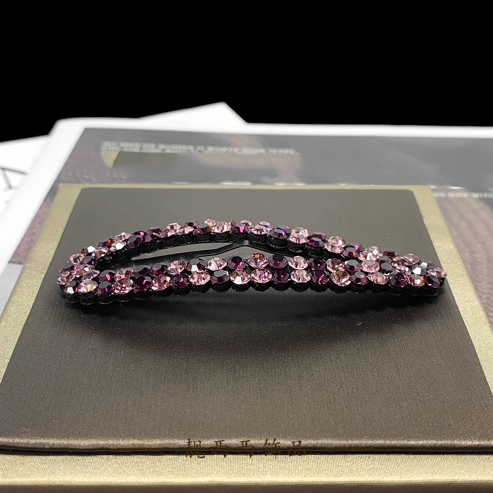 【LXX靓西西】2316大BB夹8.3厘米乌梅紫酱色满钻轻奢碎发