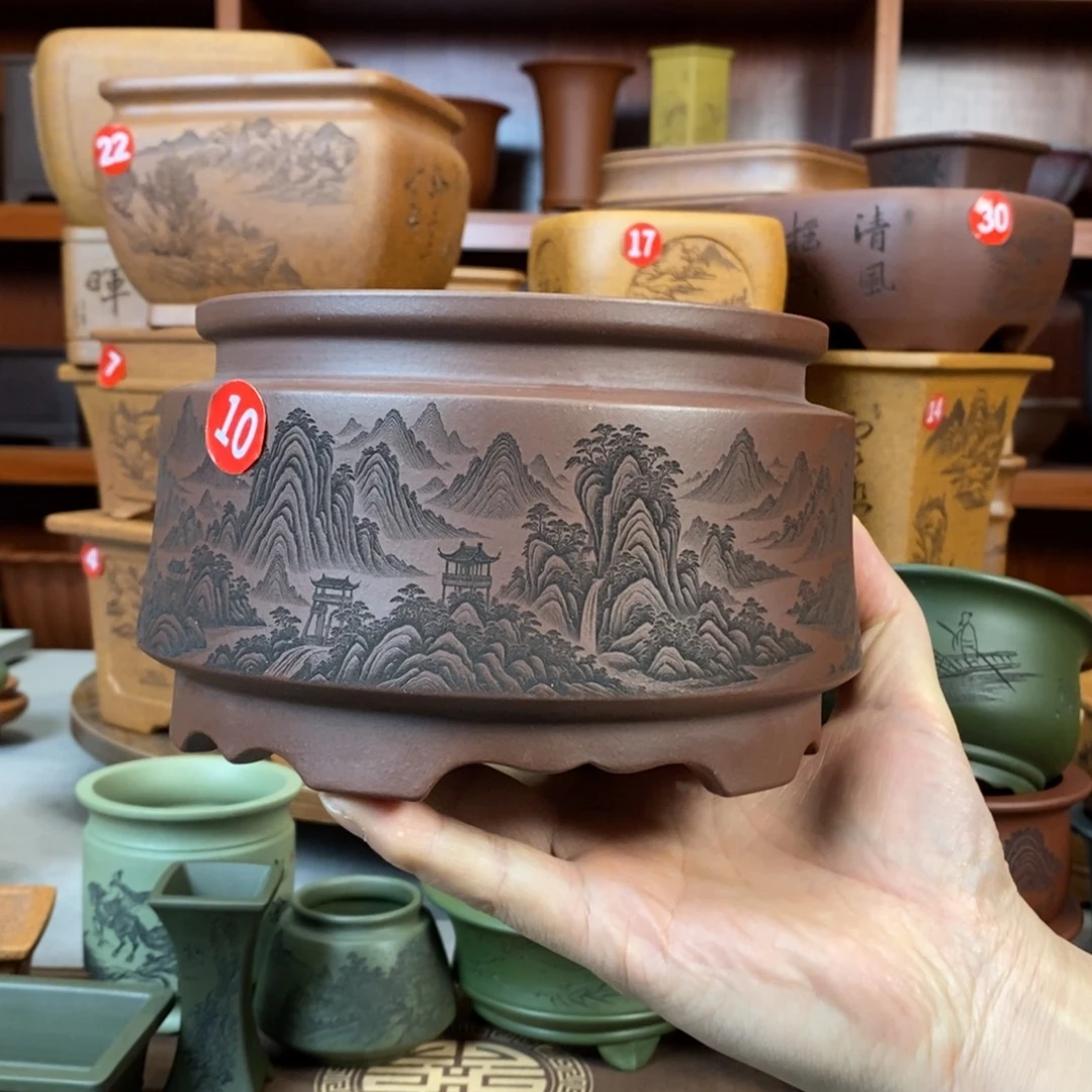 紫砂花盆盆景花盆小