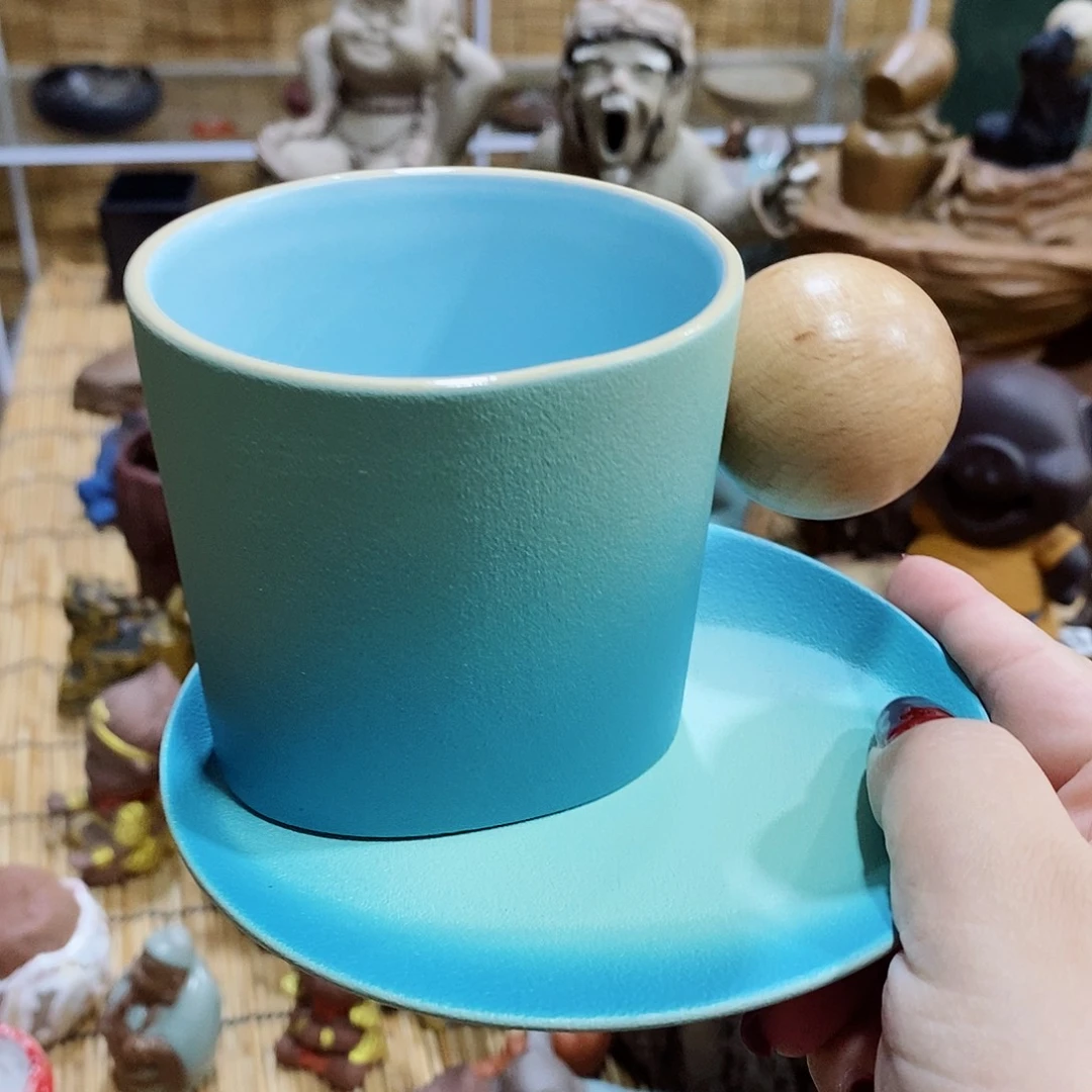 志野柴烧古喜茶器