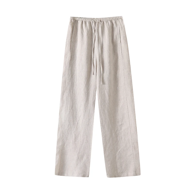 特！100全亚麻~会呼吸的面料！高品质宽松休闲裤 V1825 女装 H5699