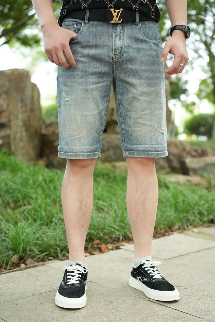 青春活力短中裤薄款中裤夏季牛仔裤男士弹力五分裤4A3624506