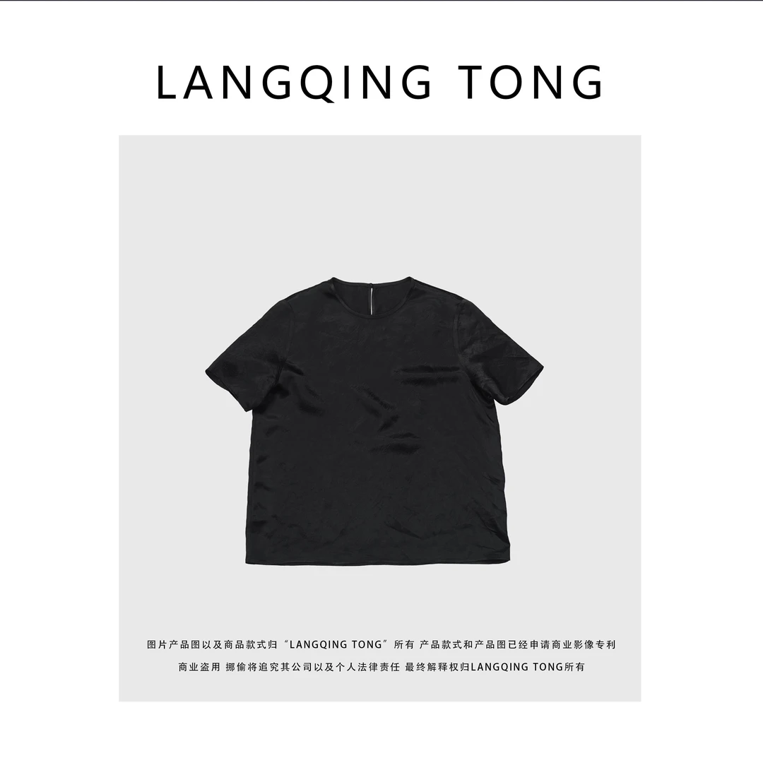 浪清/女装推荐  阿曼达绸面醋酸T