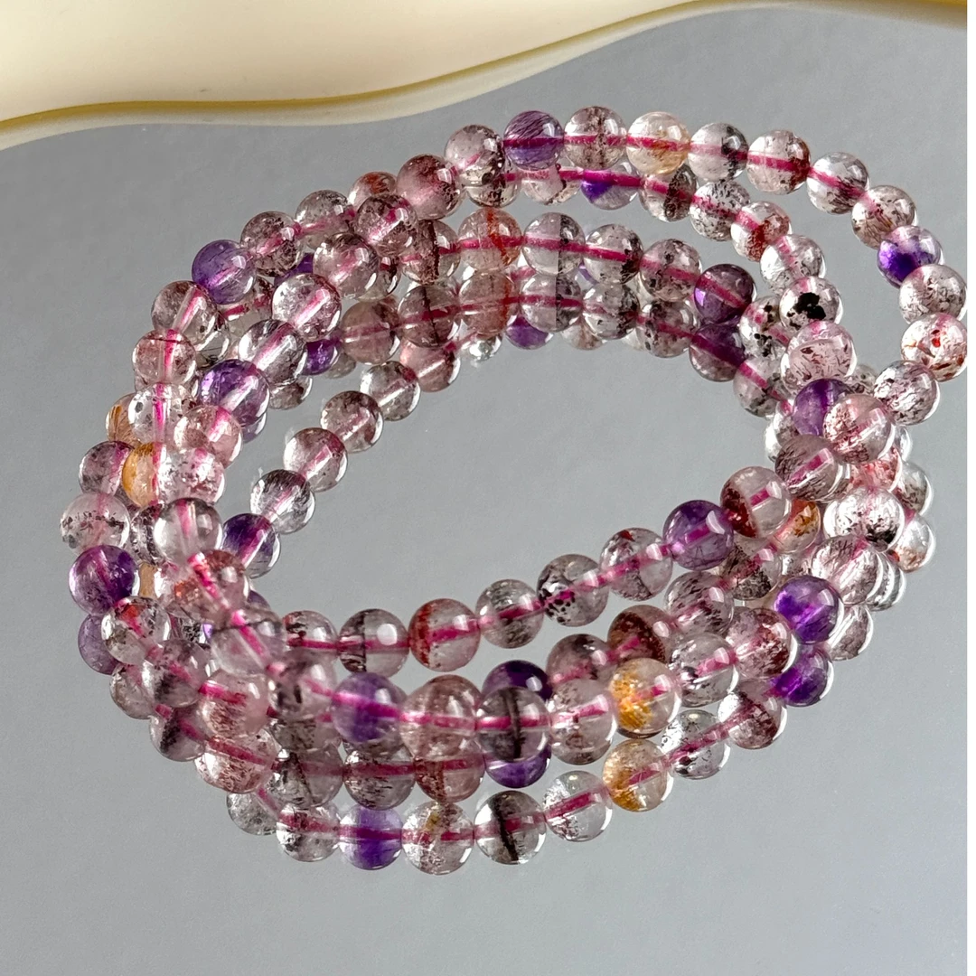 【三圈超七】5.8mm超七天然水晶手串多样性发货