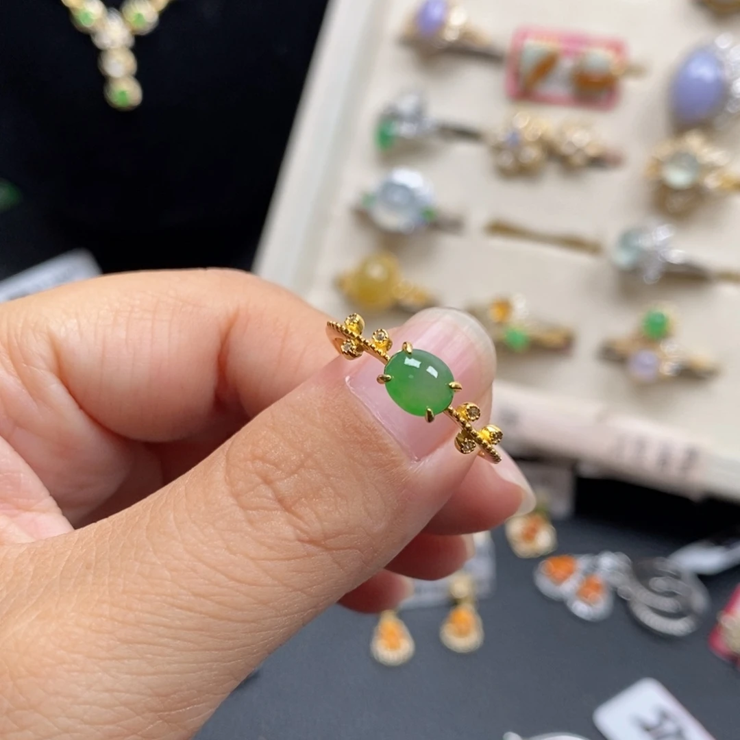 小****翡翠银S925镶嵌戒指不退不换