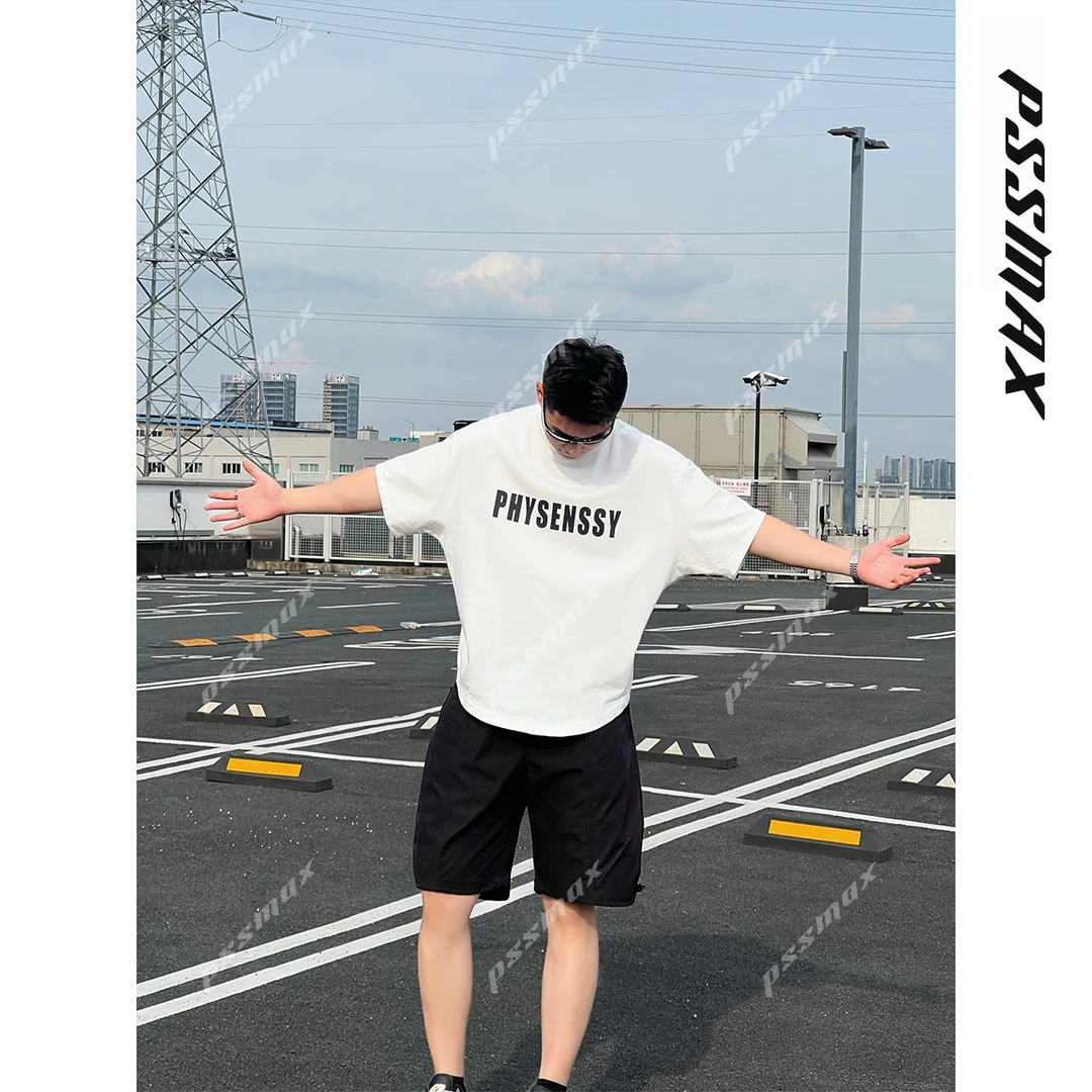 【现货】PSSMAX 胖俗俗【极简廓形】2025夏季新款宽松休闲字母短袖T恤