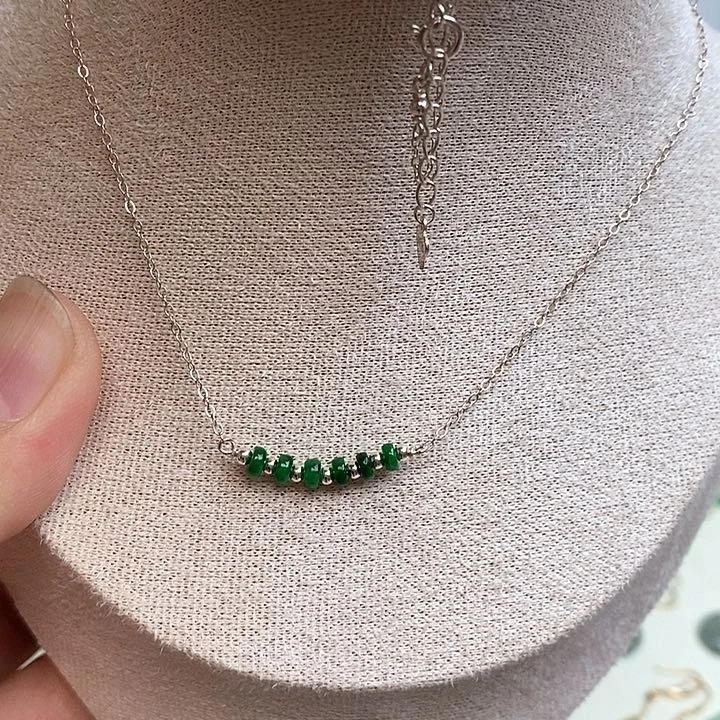 翡翠银S925镶嵌颈饰6号