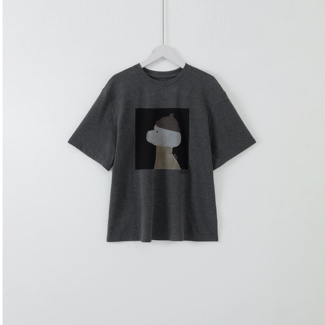 几里与麻 可爱小狗印花短袖T恤 衣长61胸围110 2083164