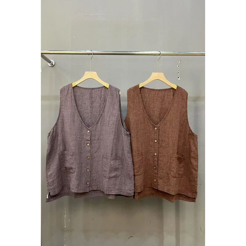 201330汉麻马甲复古文艺百搭春季新款