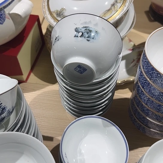 陶4.5寸饭碗水墨丹青10只装