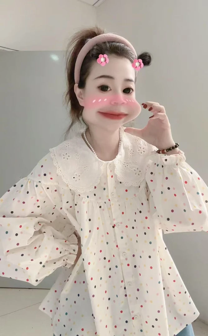 【彩虹甜豆】园园推荐 2025早春新款花边娃娃领衬衫超显瘦巨显白
