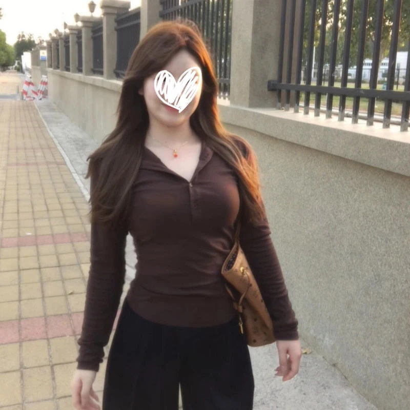 美式复古气质连帽长袖T恤2025年早秋新款修身显瘦纯欲百搭女上衣