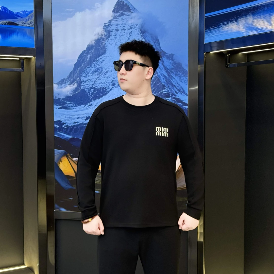大码男装 秋季宽松型 百搭双面绒打底衫72698