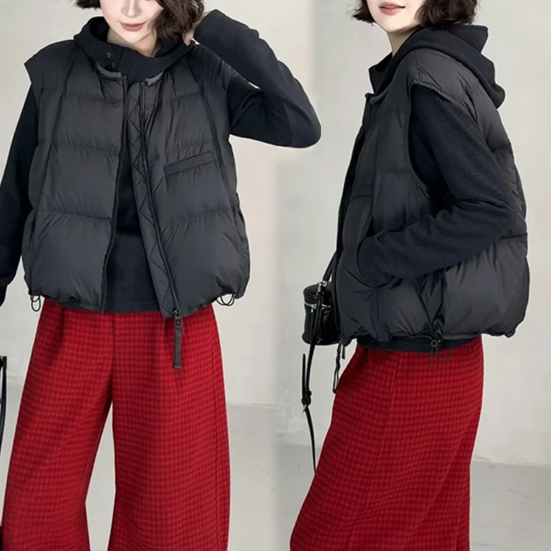 拉链设计感圆领无袖马甲女2025秋季新款韩版宽松高级感显瘦衣服