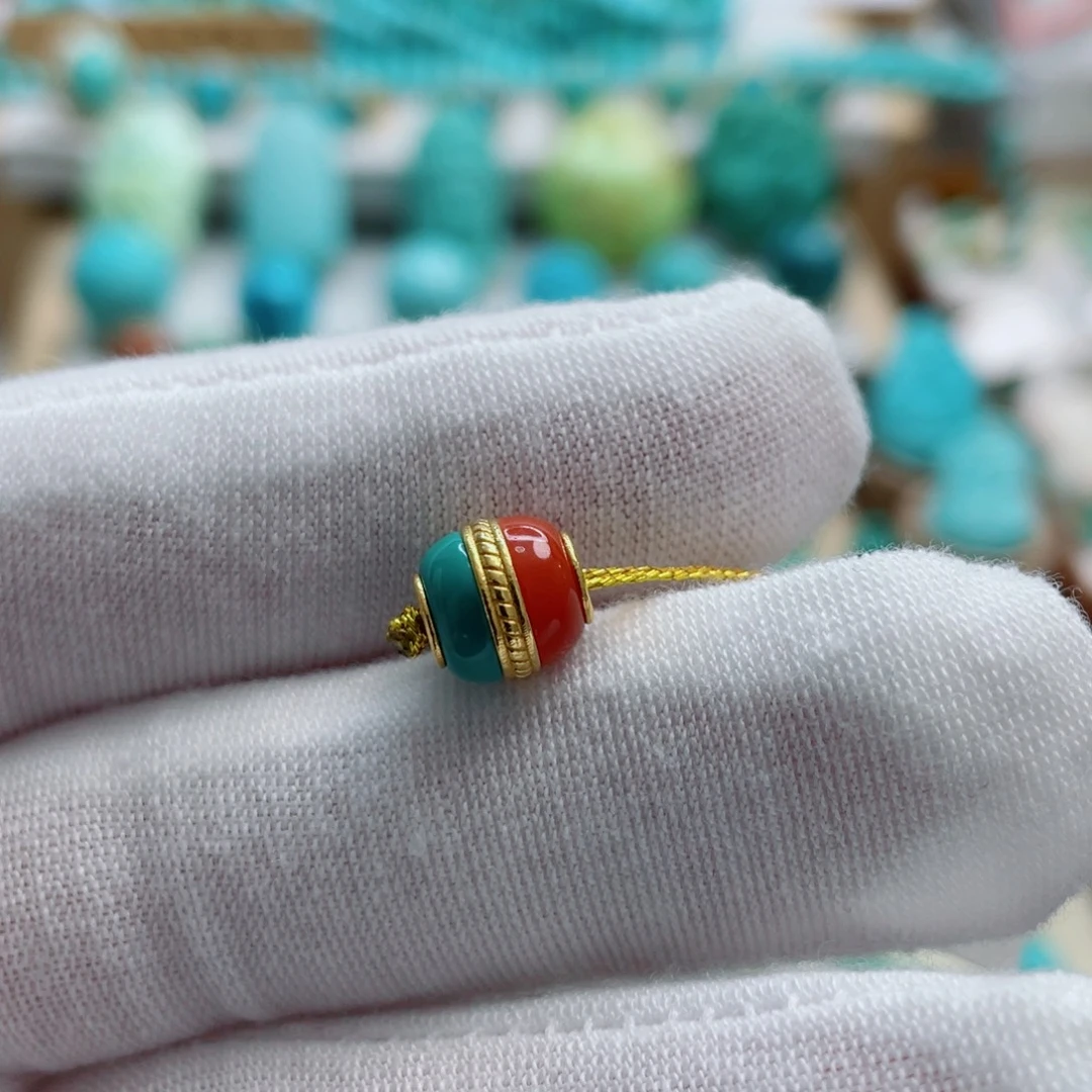 18K金镶嵌绿松石珠宝奇石