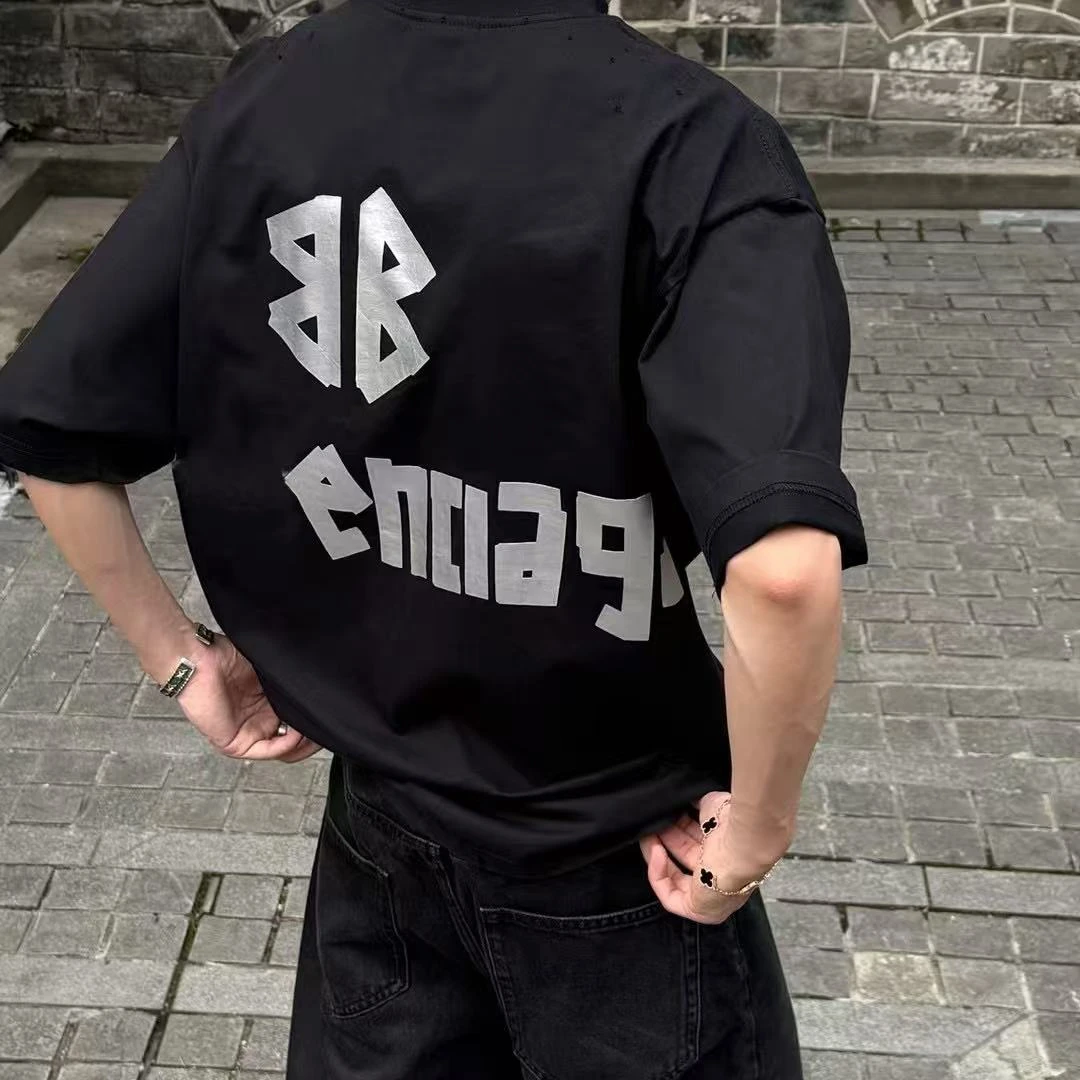 B015 【银胶带】25ss春夏限定高级感短袖T恤