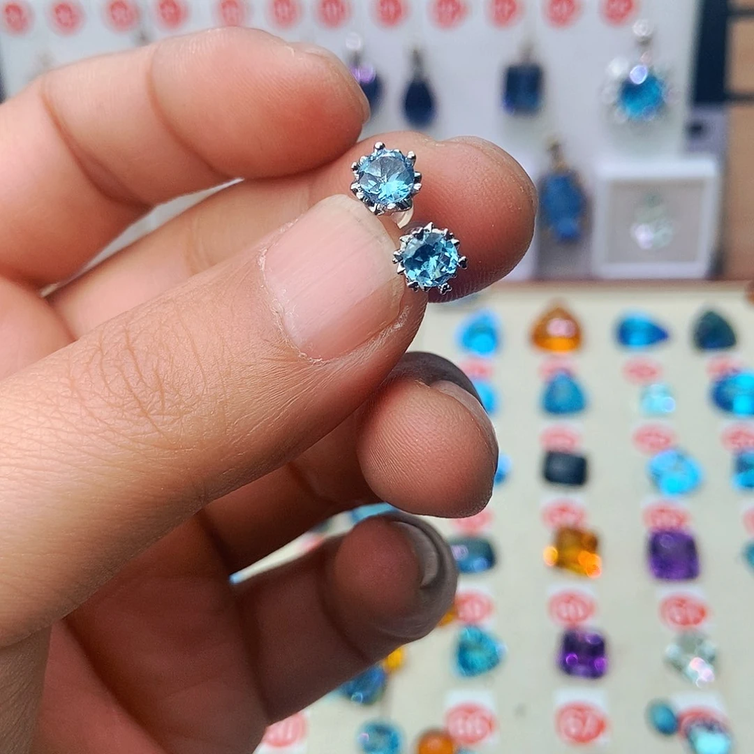 托帕石颈饰银S925镶嵌